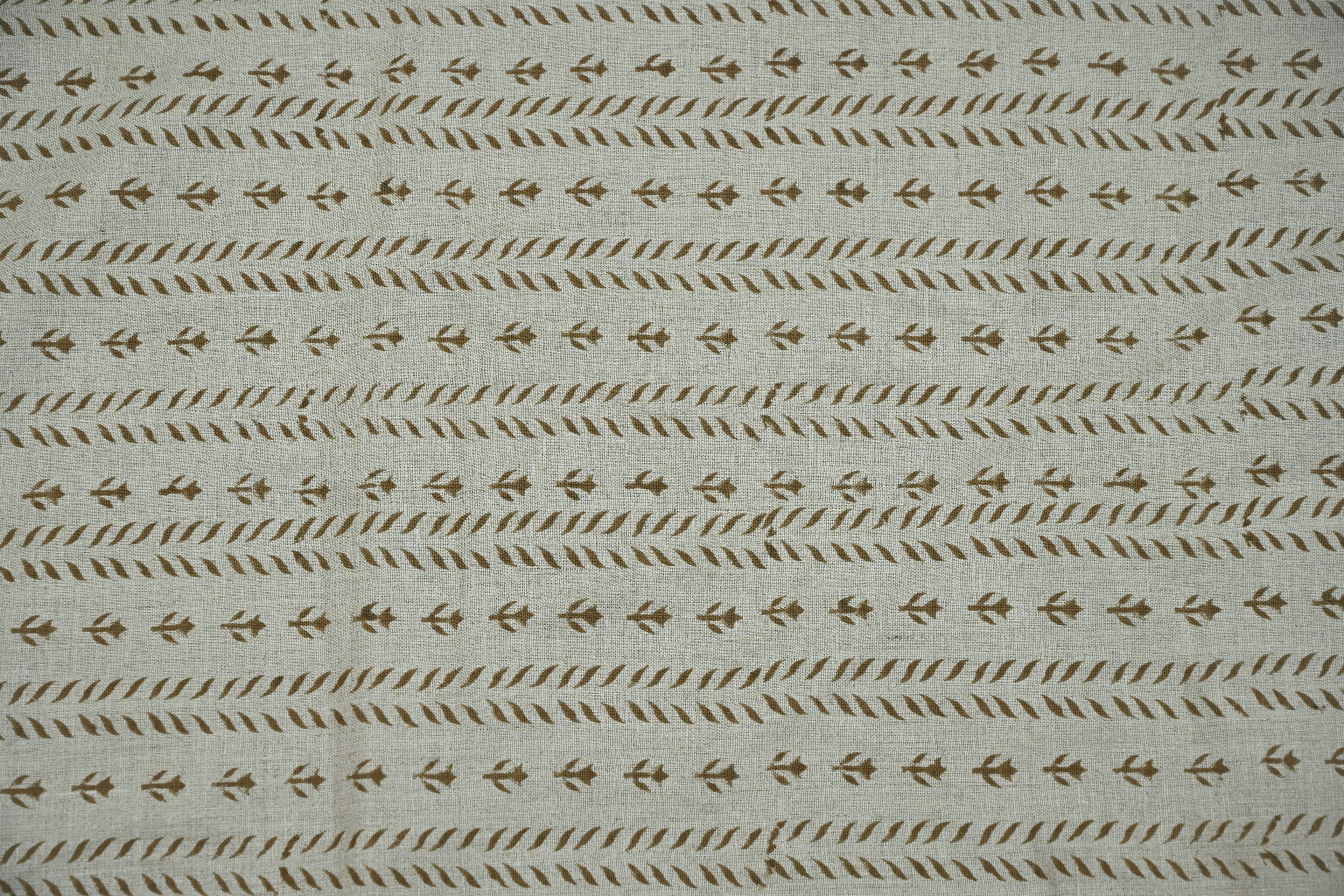 Luna Floral Hand Block Print Linen Fabric by the Yard 19