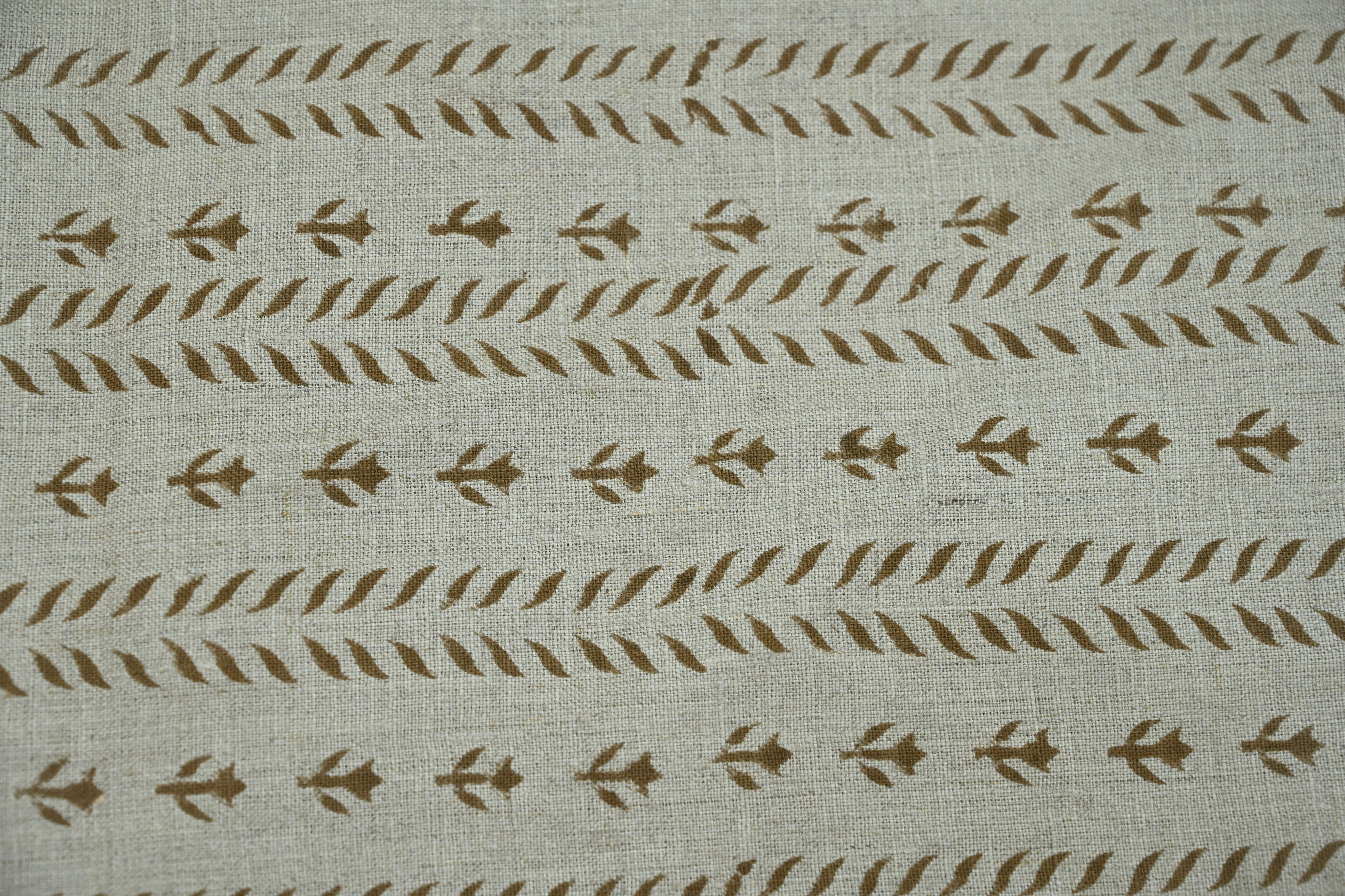 Luna Floral Hand Block Print Linen Fabric by the Yard 19