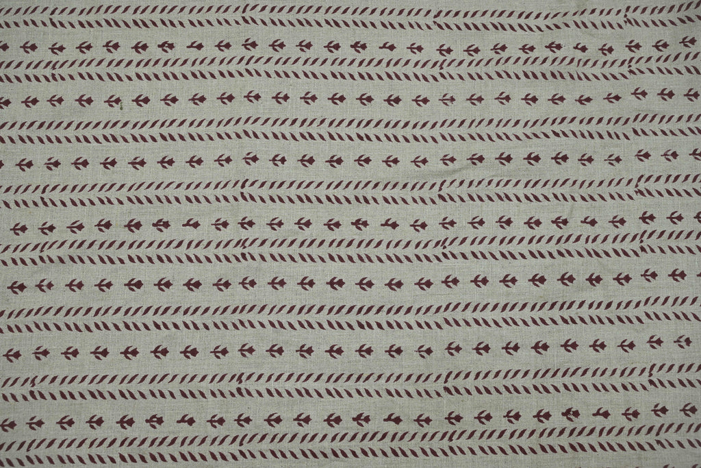 Luna Floral Hand Block Print Linen Fabric by the Yard 19