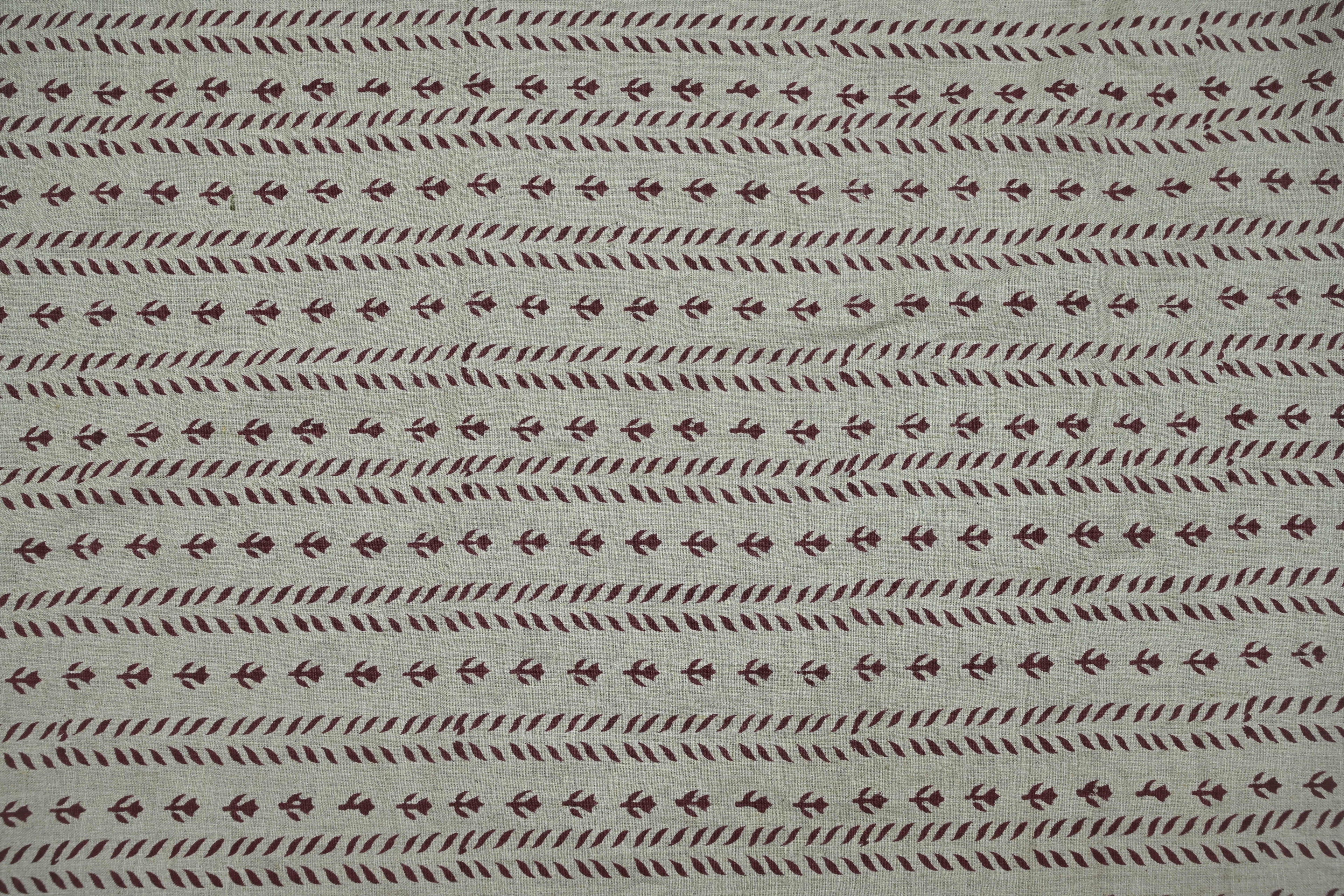 Luna Floral Hand Block Print Linen Fabric by the Yard 19