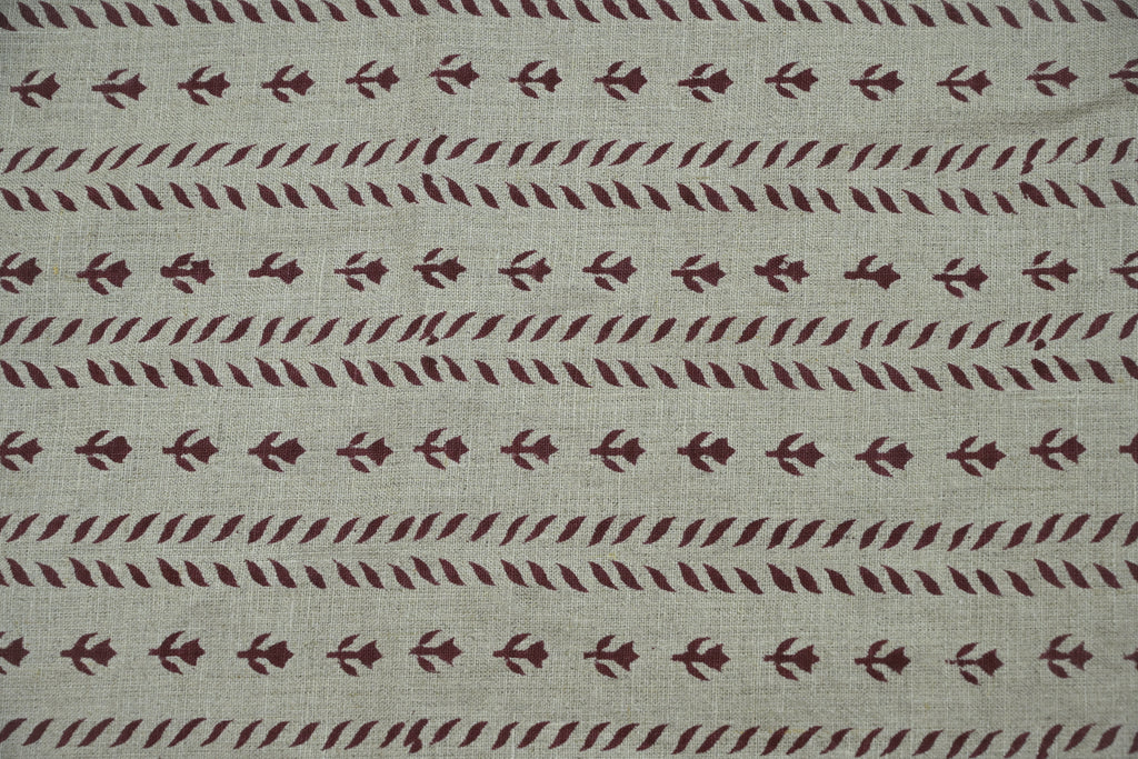 Luna Floral Hand Block Print Linen Fabric by the Yard 19
