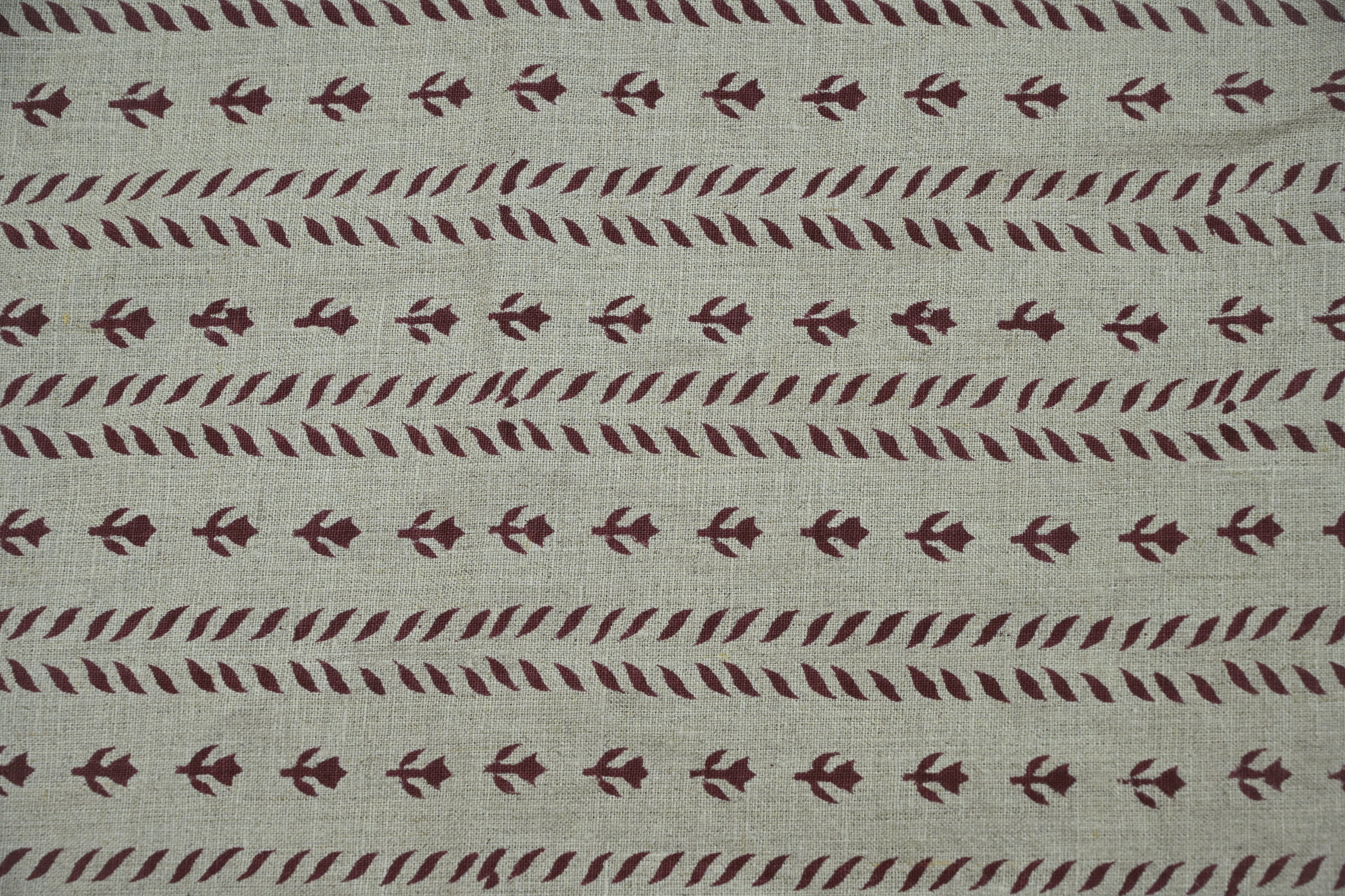 Luna Floral Hand Block Print Linen Fabric by the Yard 19