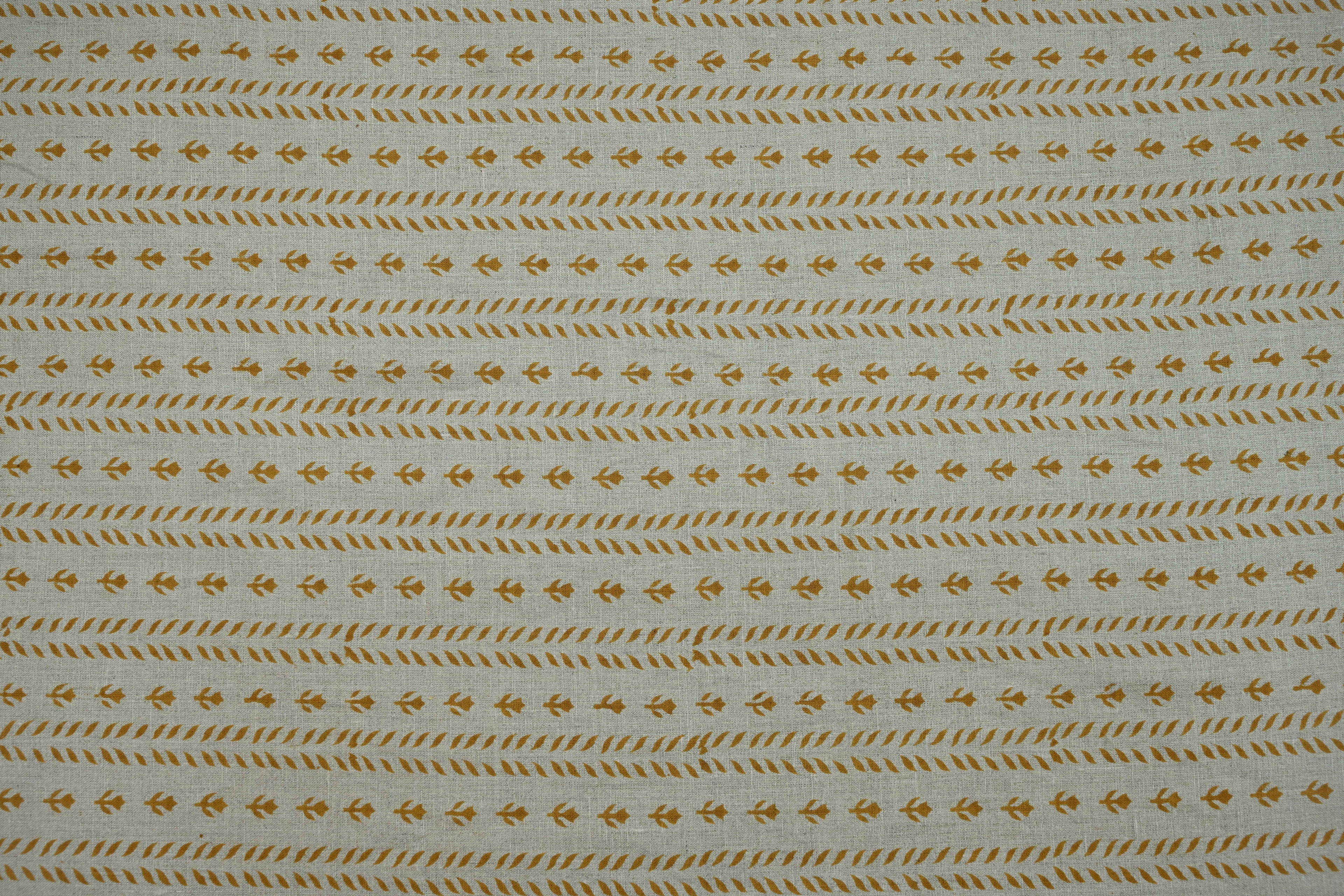 Luna Floral Hand Block Print Linen Fabric by the Yard 19