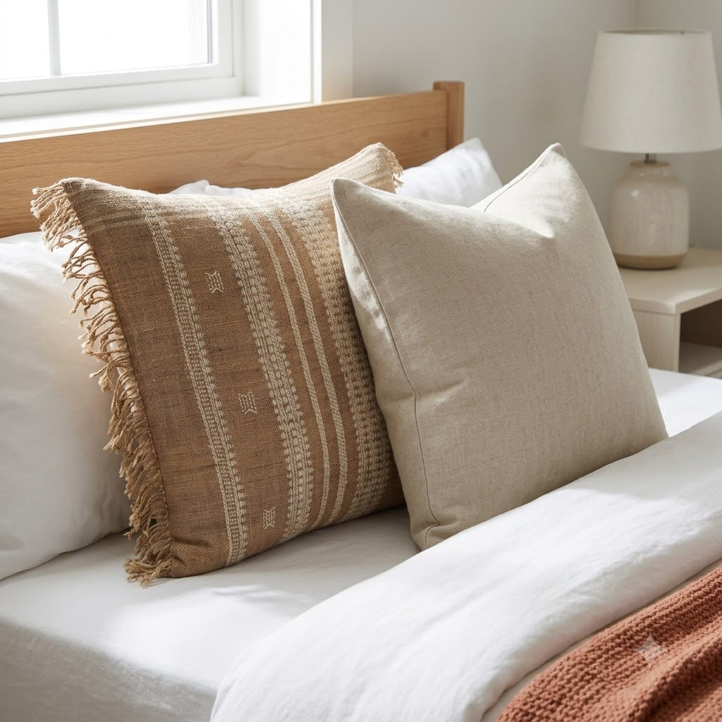 Samuel Monochrome Fringed Cushion