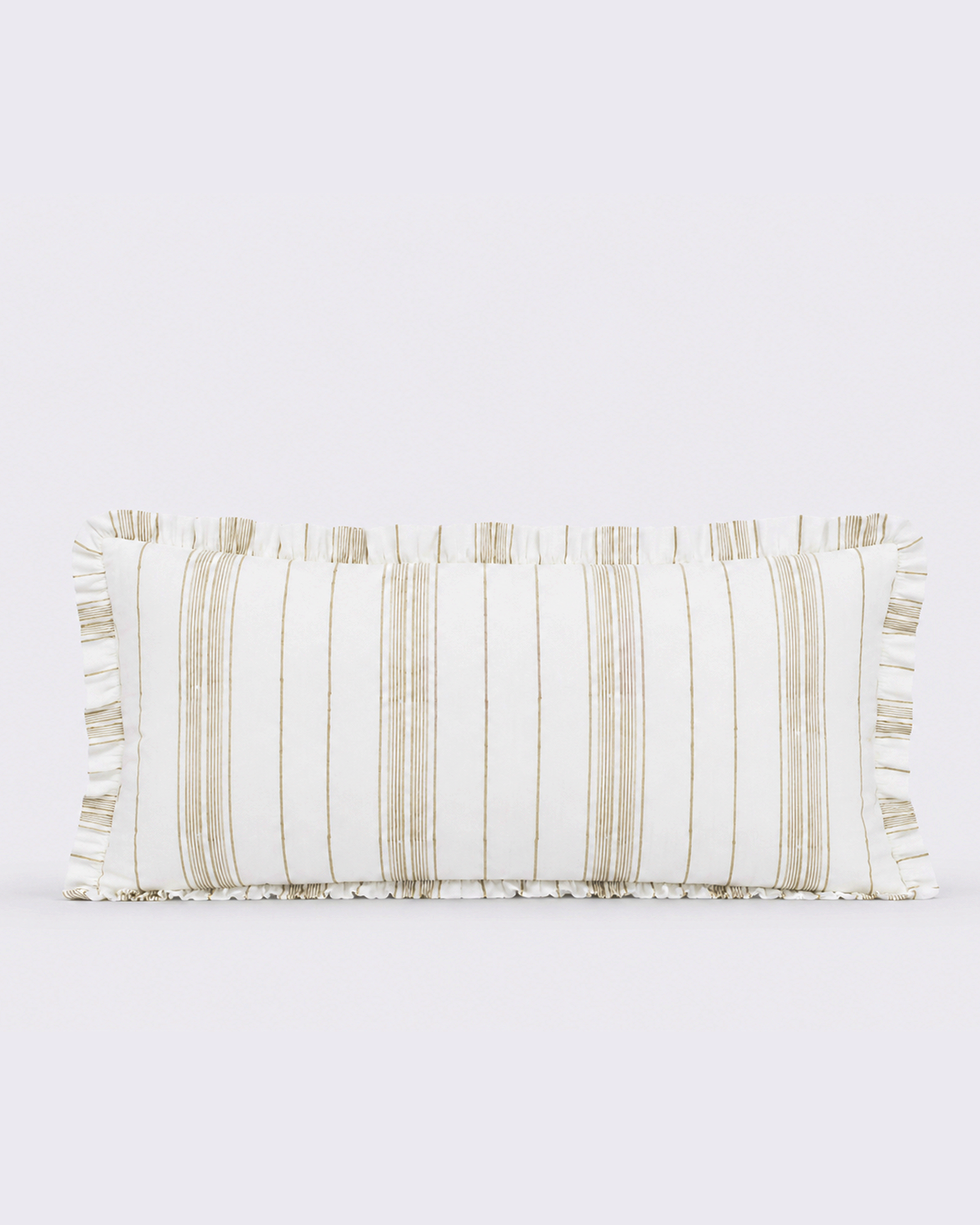Golden Pinstripe Cotton Duvet Cover Set