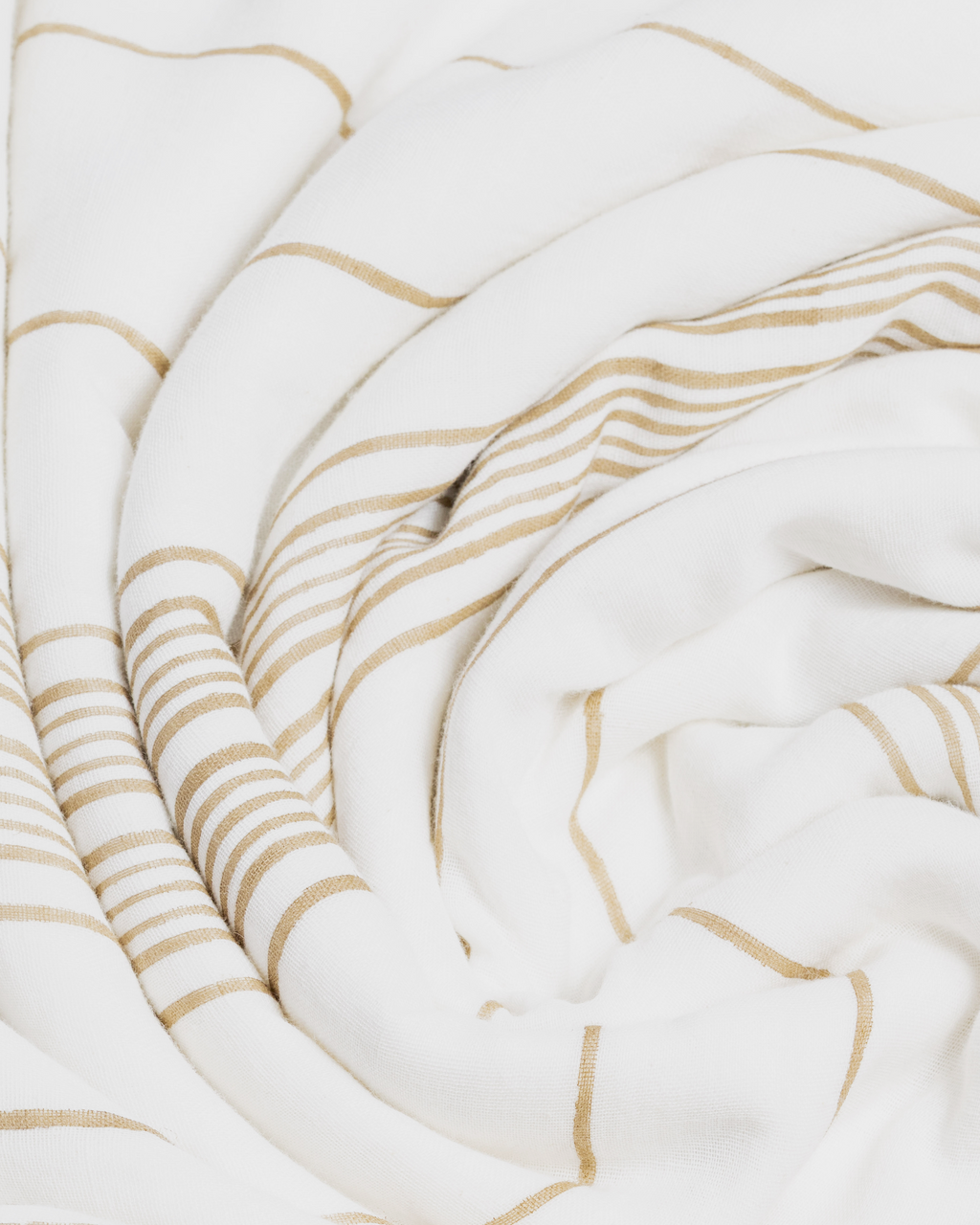 Golden Pinstripe Cotton Duvet Cover Set