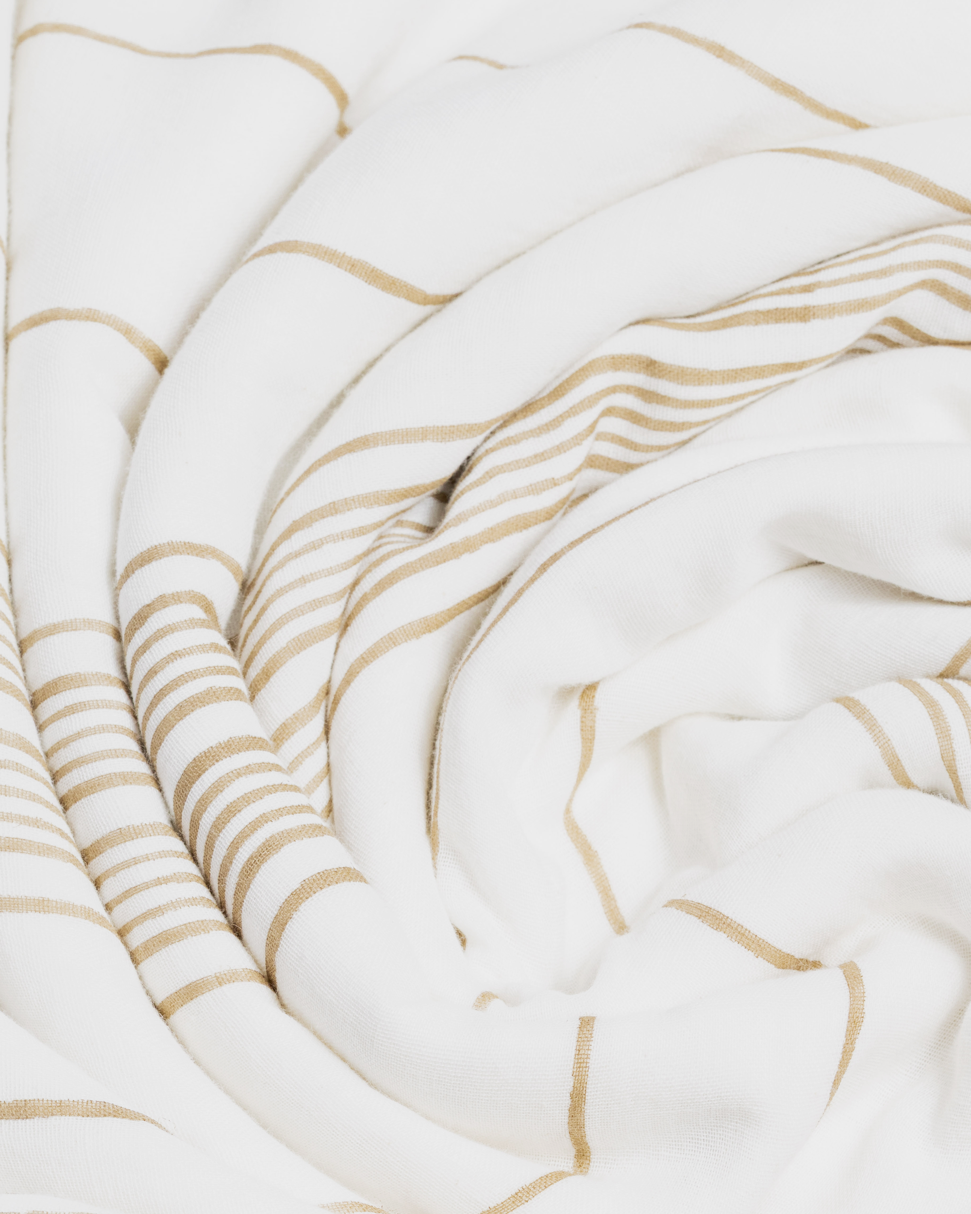 Golden Pinstripe Cotton Duvet Cover Set