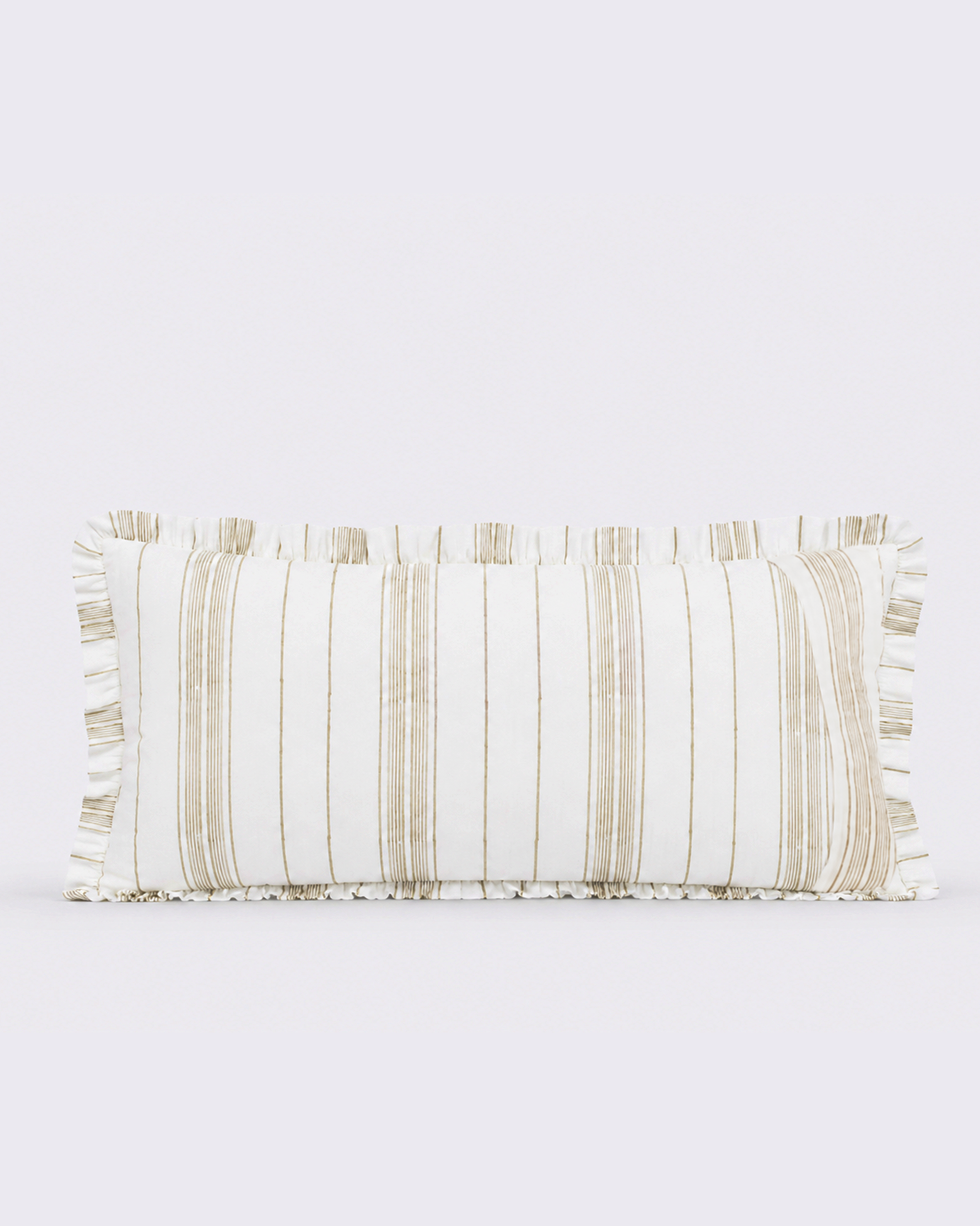 Golden Pinstripe Cotton Duvet Cover Set