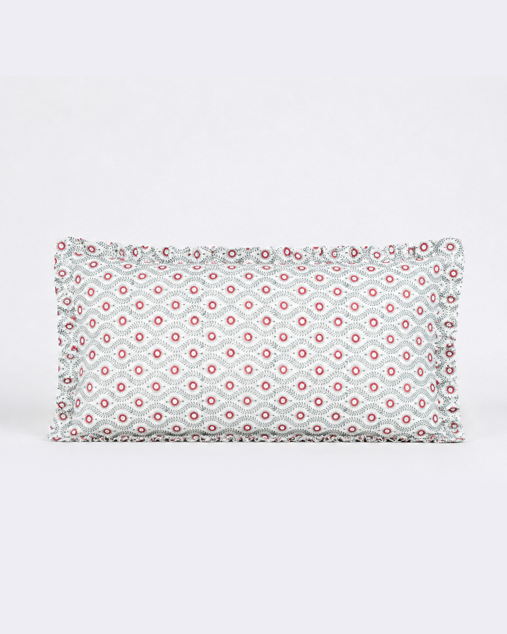 Crimson Floral Cotton Duvet Cover Set
