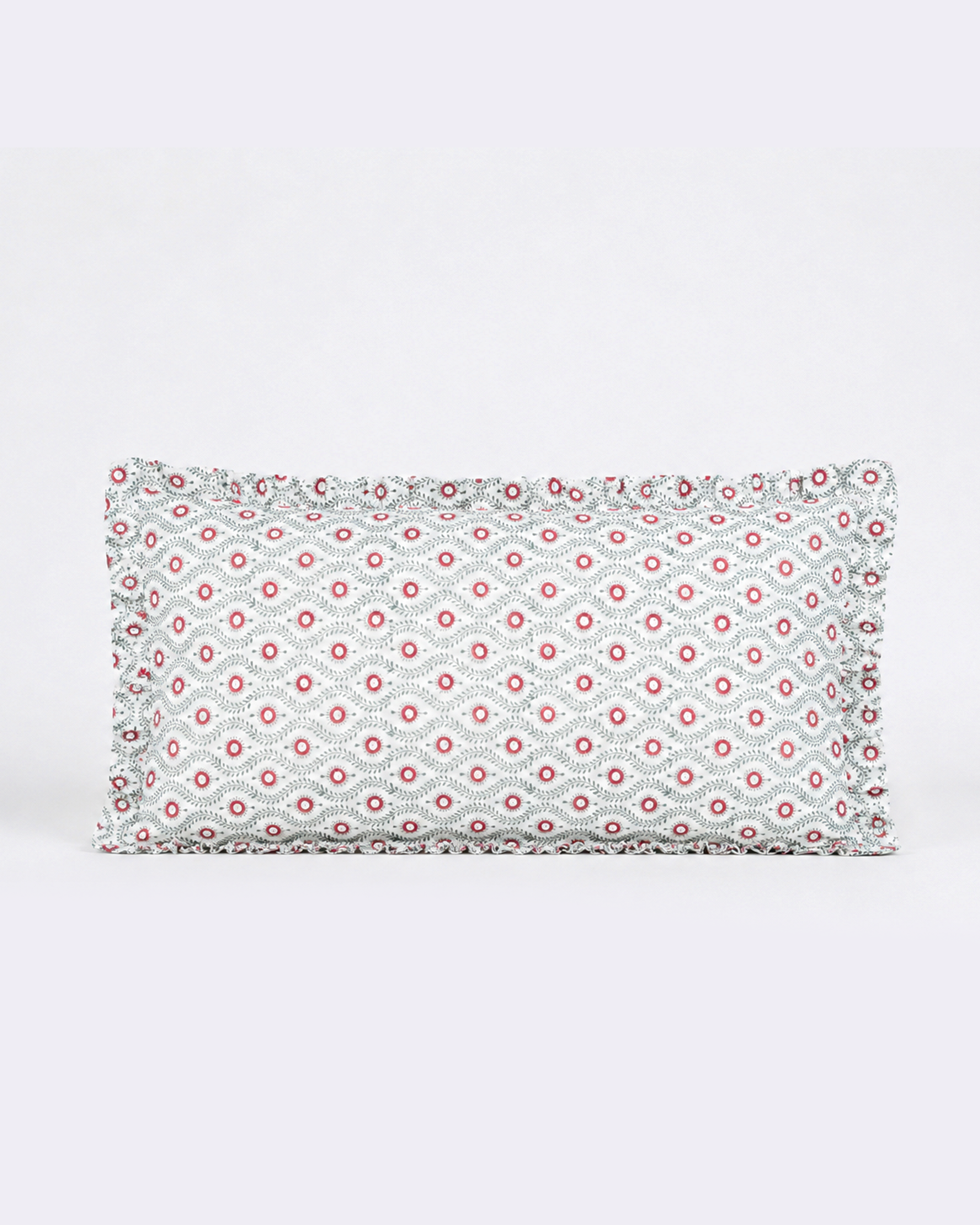 Crimson Floral Cotton Duvet Cover Set