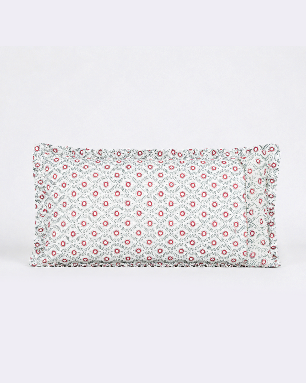 Crimson Floral Cotton Duvet Cover Set