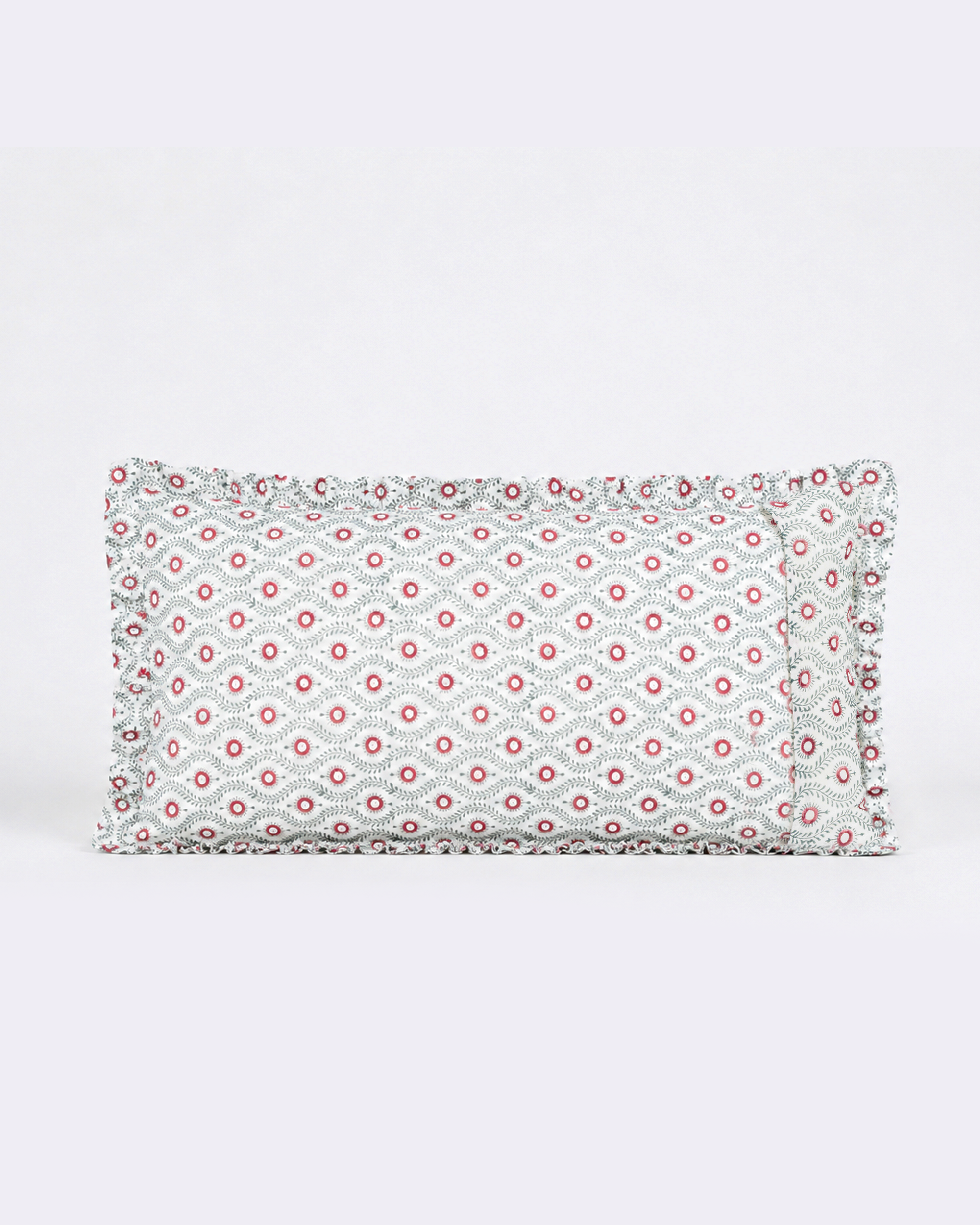 Crimson Floral Cotton Duvet Cover Set