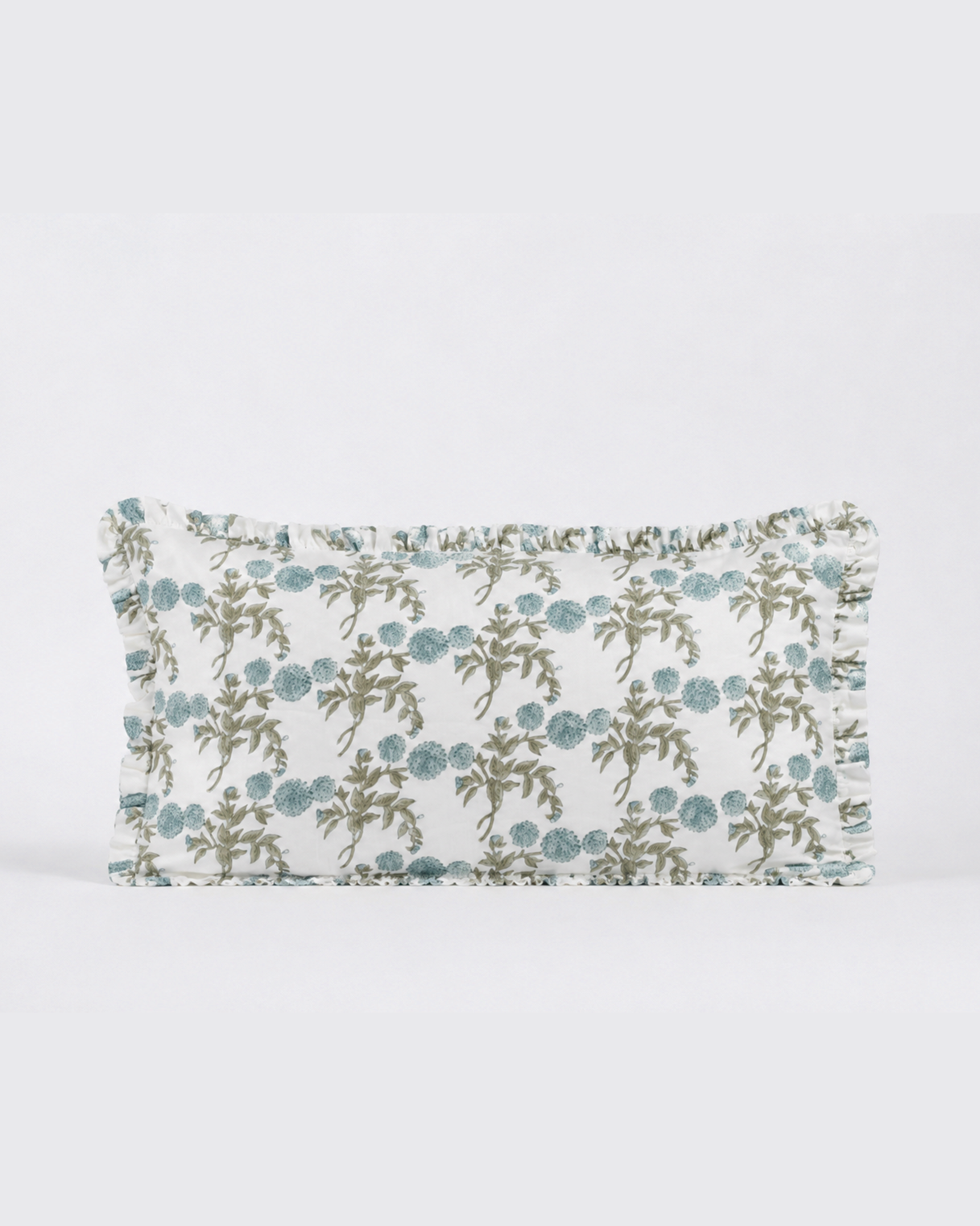 Blush Pink Floral Hand Block Print Linen Duvet Cover