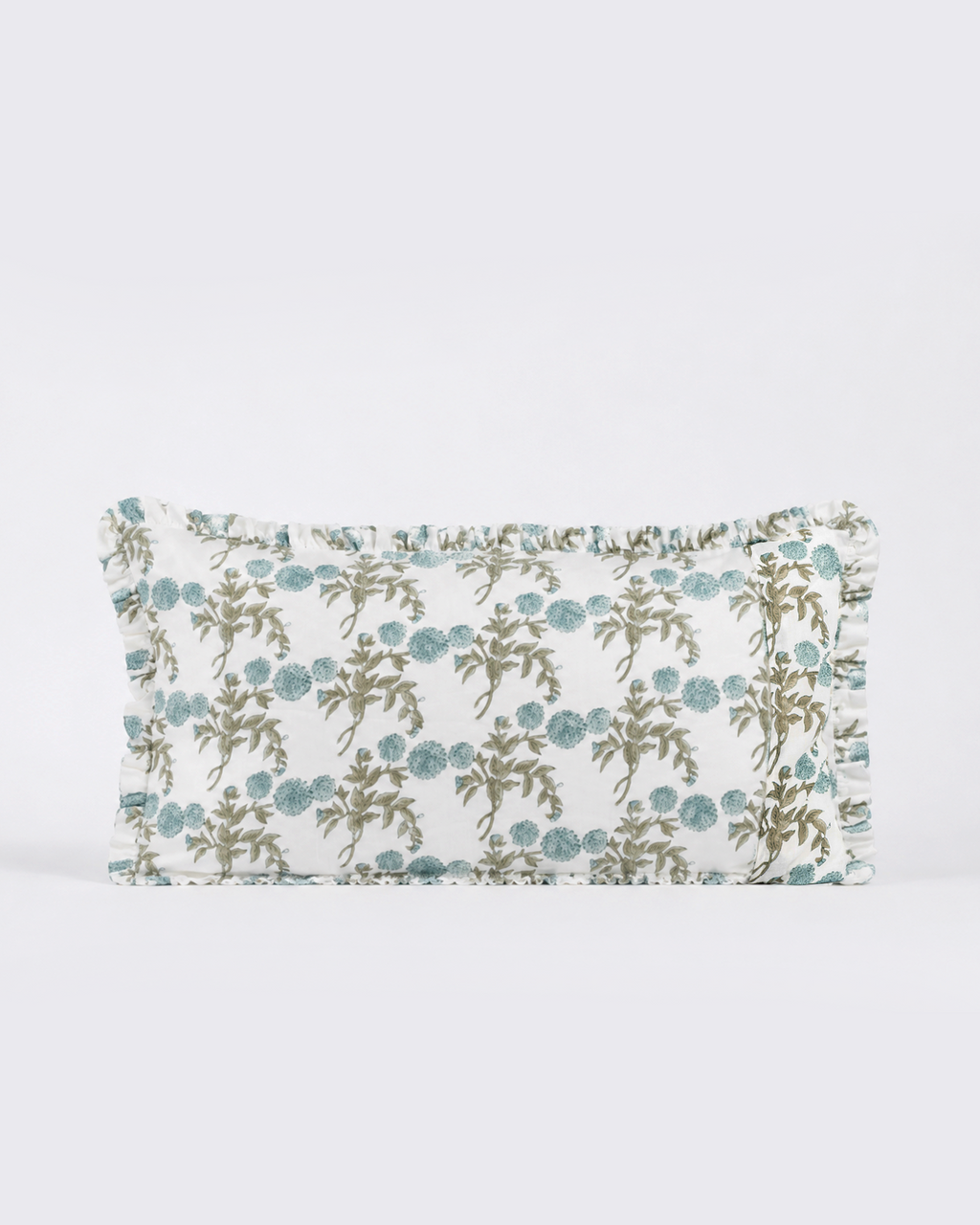 Blush Pink Floral Hand Block Print Linen Duvet Cover