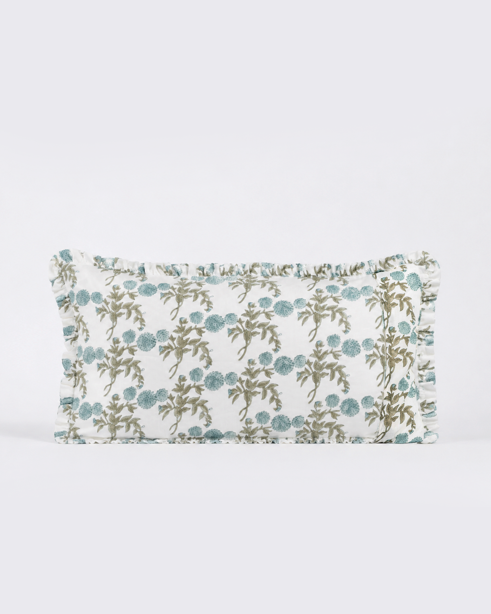Blush Pink Floral Hand Block Print Linen Duvet Cover