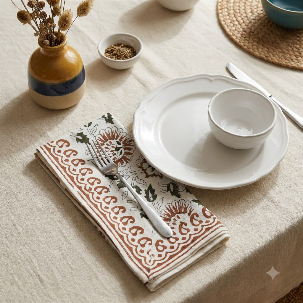 Rustic Rust Indigo Table Napkin