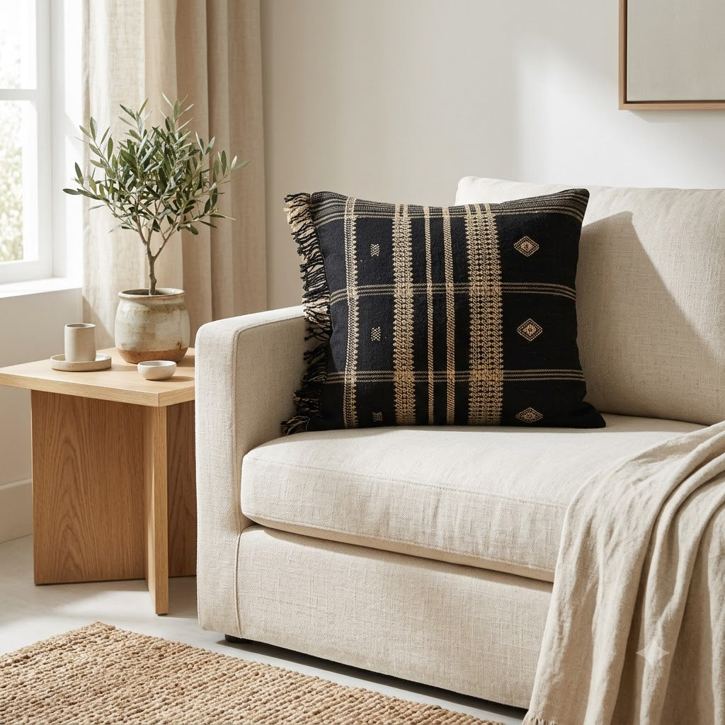 Zachary Textured Tribal Cushion