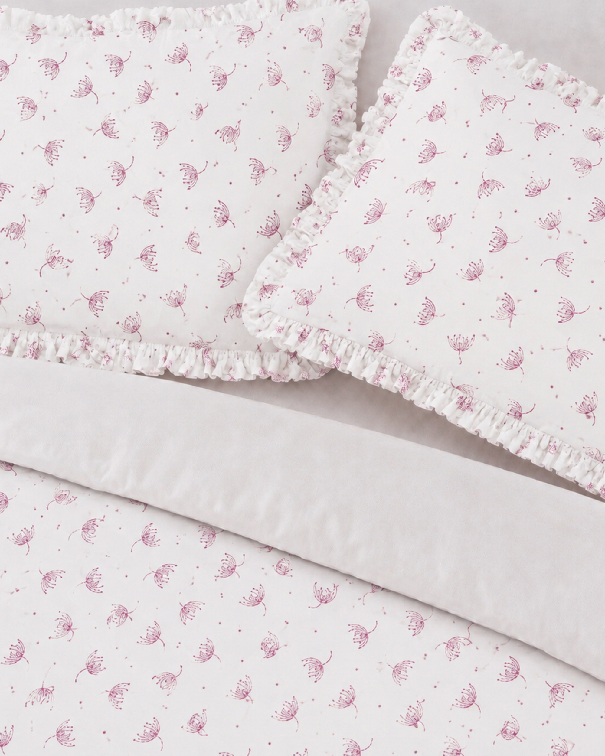 Mauve Botanical Cotton Duvet Cover Set