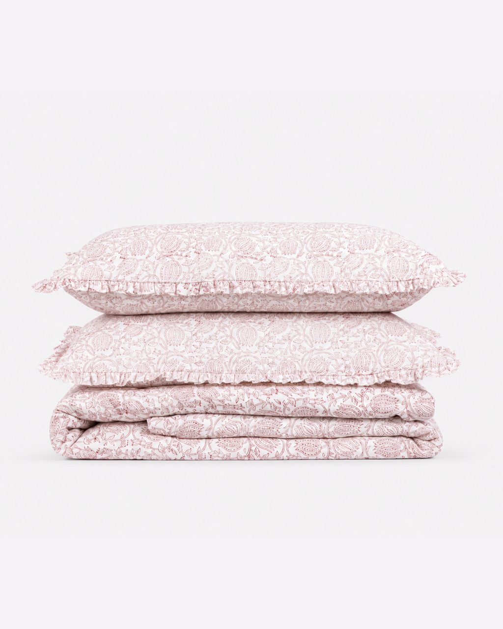 Dusty Rose Botanical Cotton Duvet Cover Set