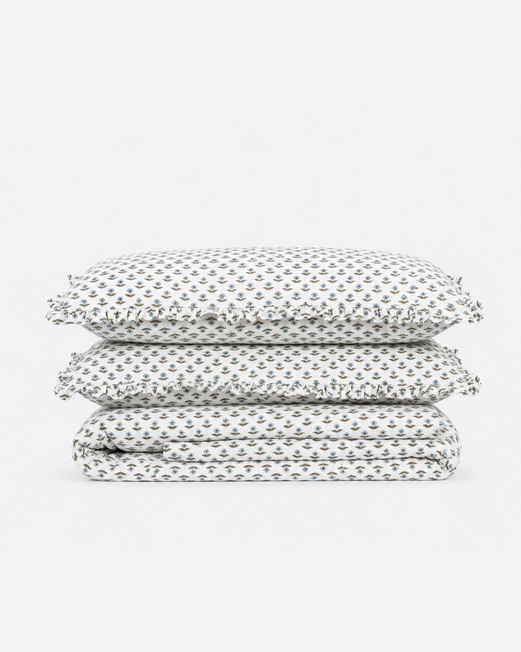 Blue Ditsy Floral Cotton Duvet Cover Set
