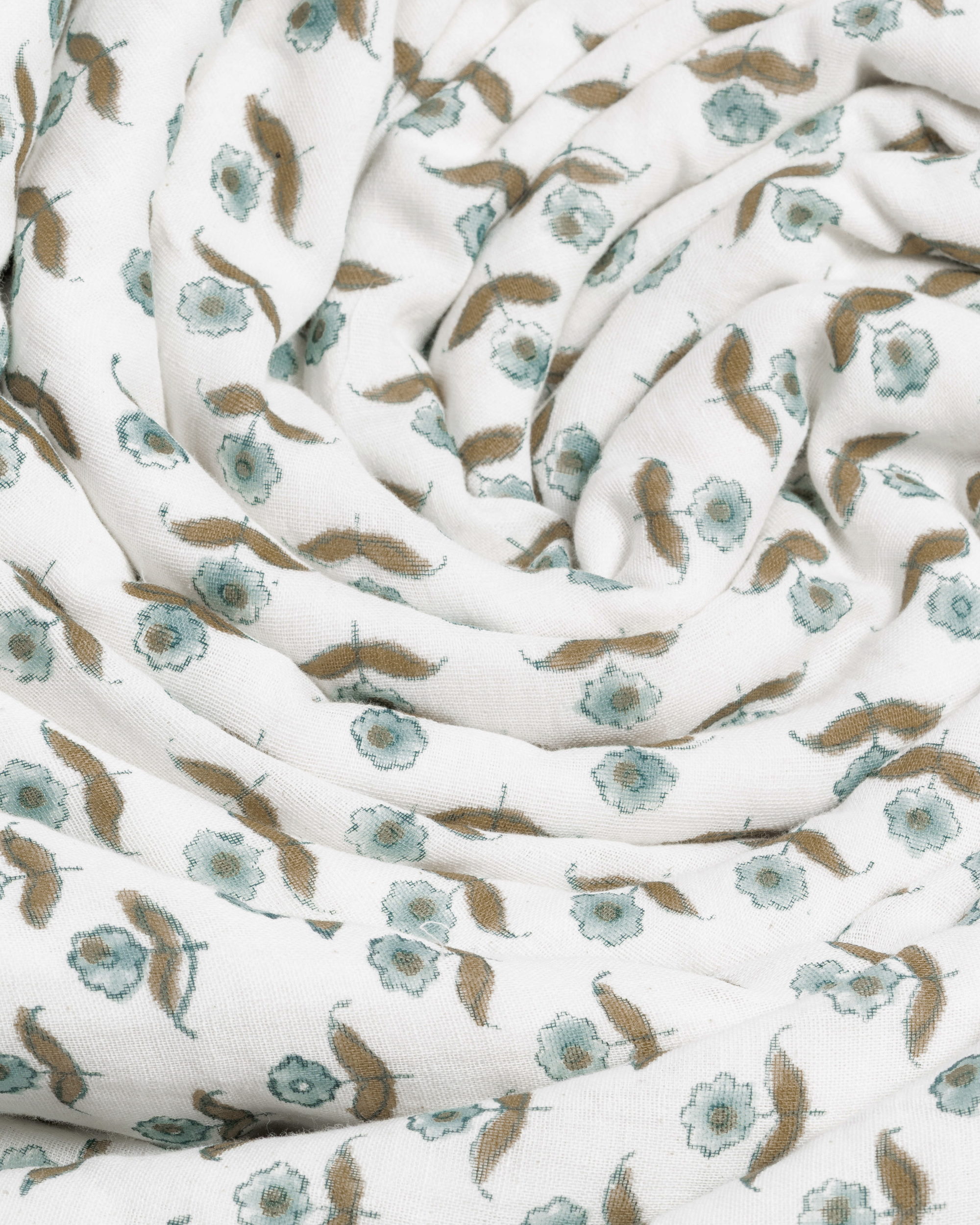 Blue Ditsy Floral Cotton Duvet Cover Set