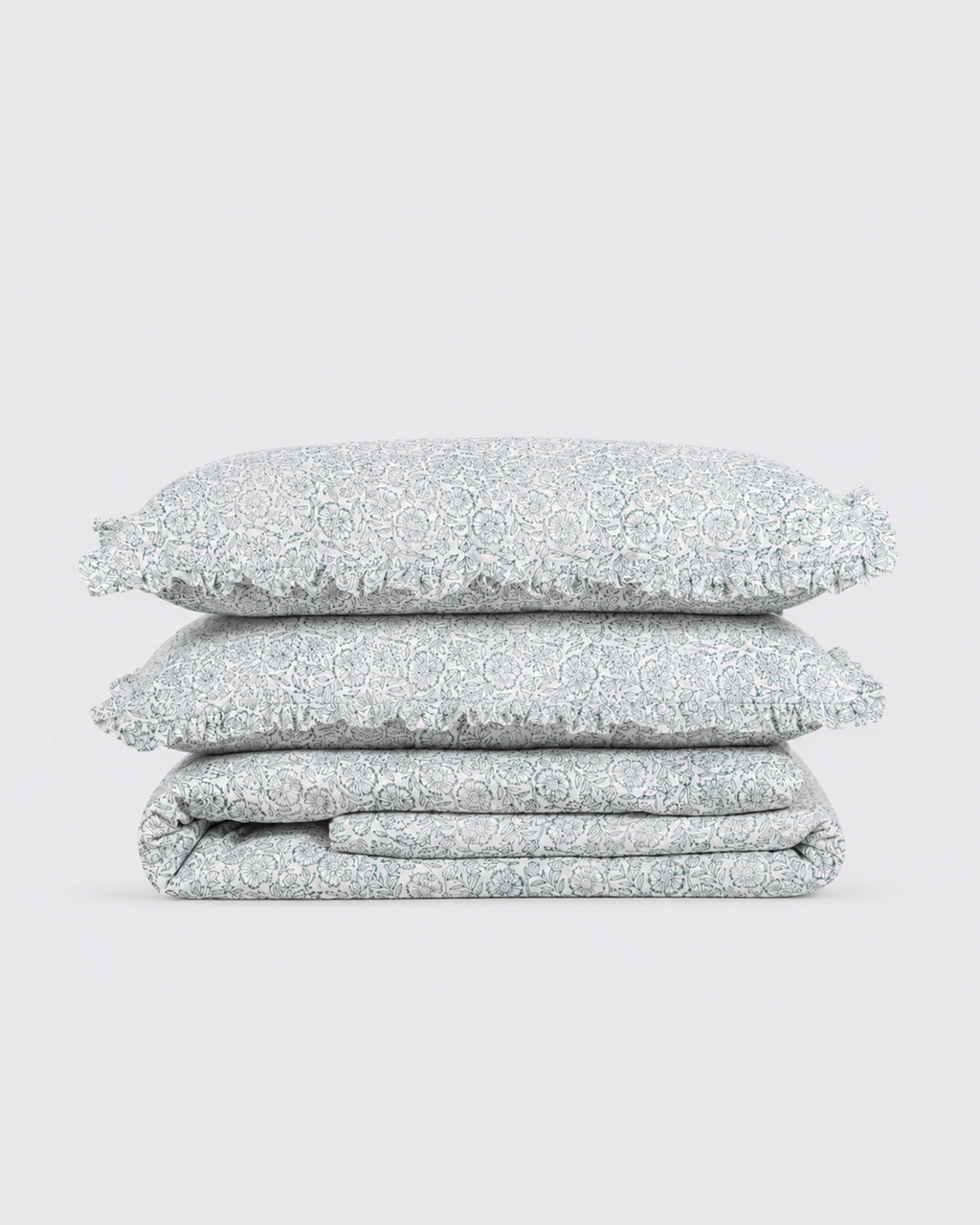 Sage Botanical Cotton Duvet Cover Set