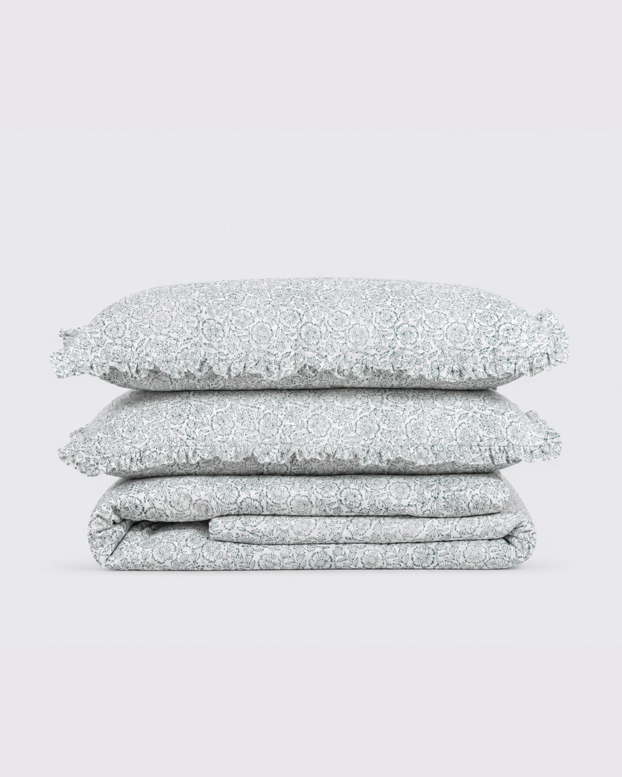 Sage Botanical Cotton Duvet Cover Set