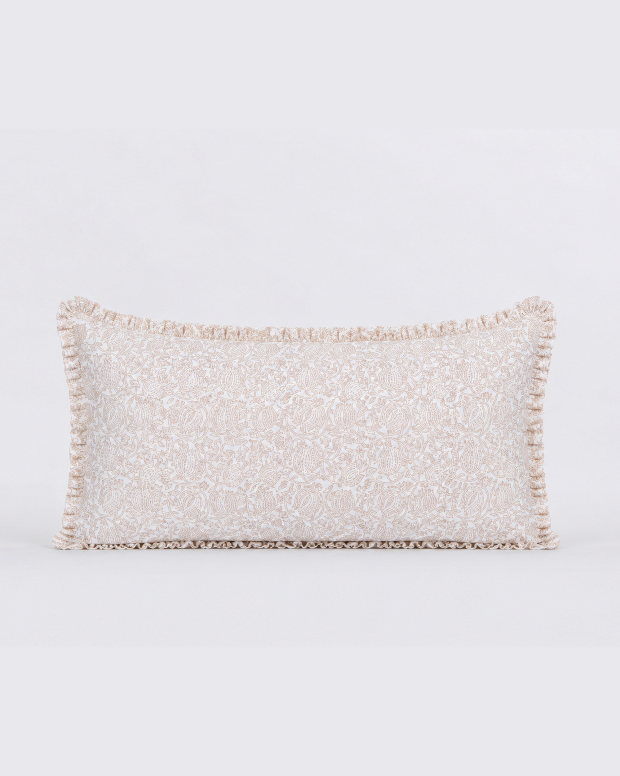 Beige Botanical Cotton Duvet Cover Set