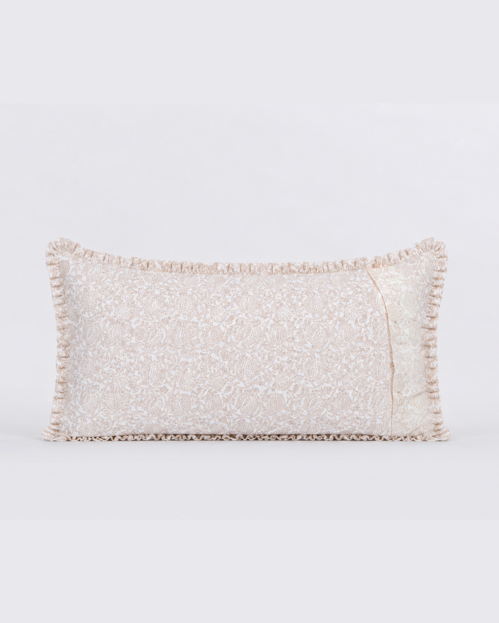 Beige Botanical Cotton Duvet Cover Set