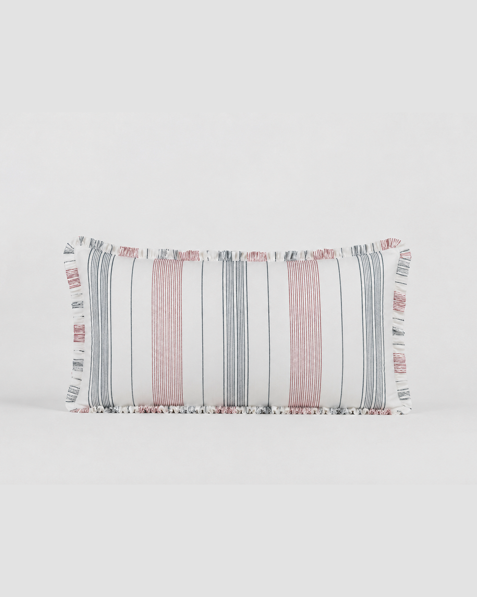 Crimson Stripe Cotton Duvet Cover Set