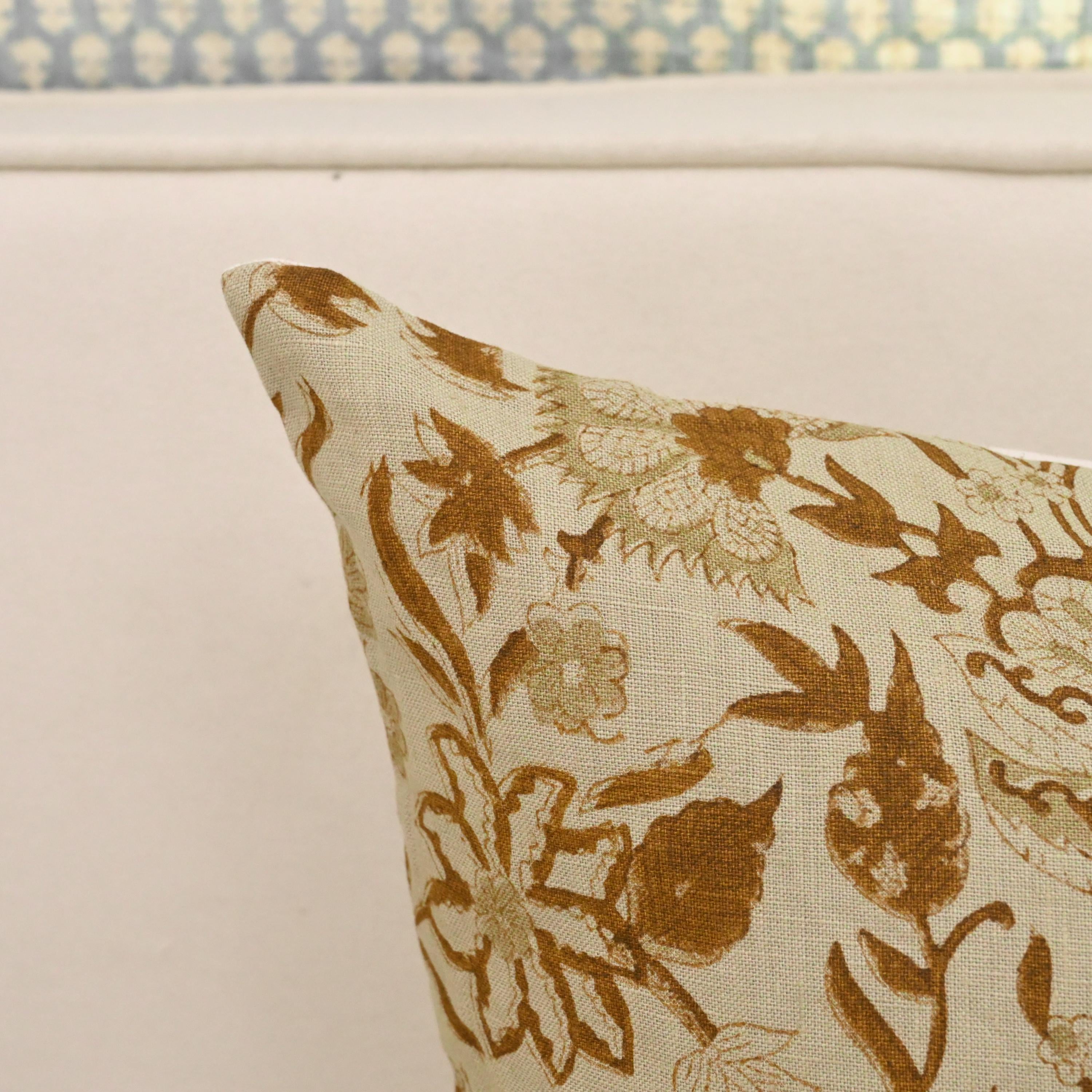 Botanical Linen Pillow Cover