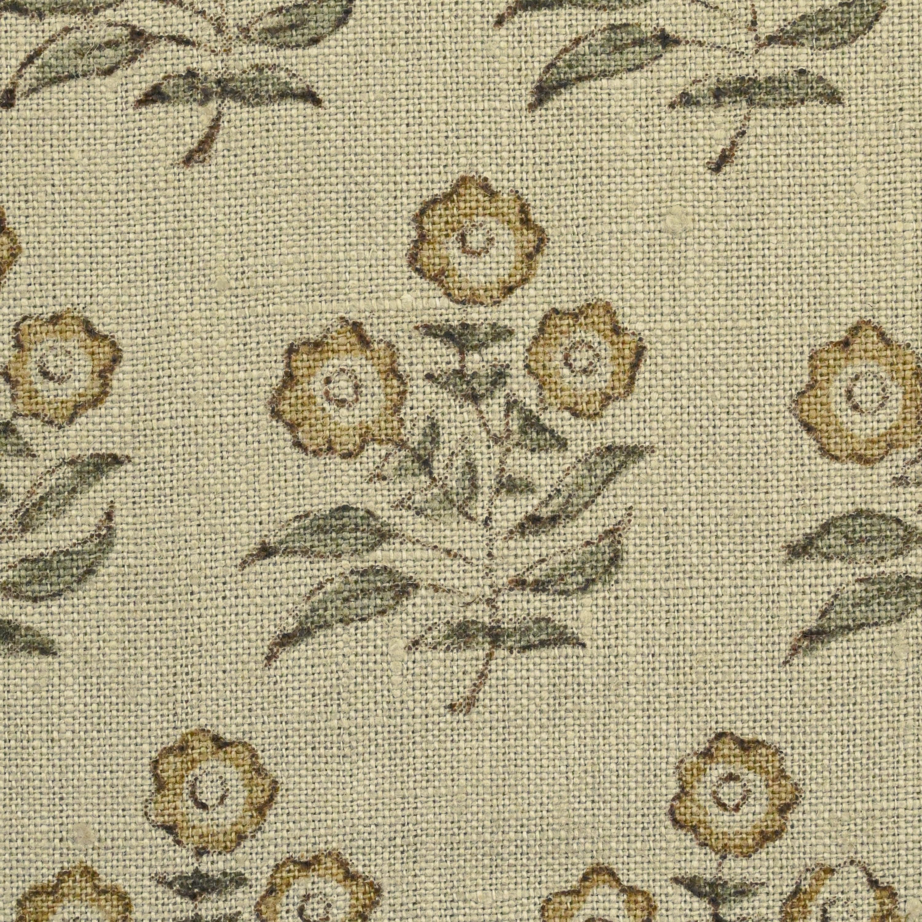 Sage bloom linen pillow cover styled on a sofa