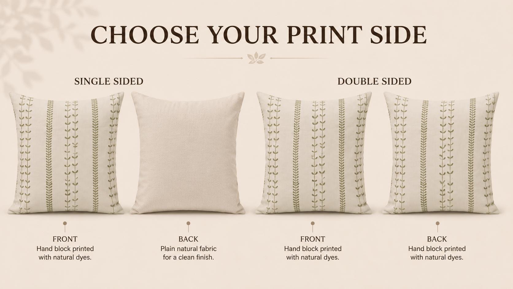 Sage green marigold linen pillow cover, size reference