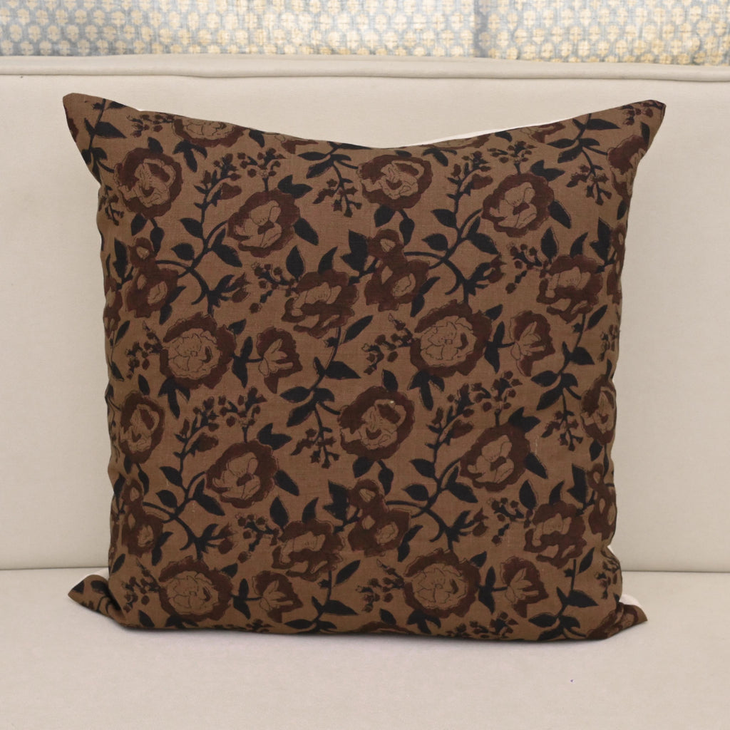 English Rose Linen Pillow Cover