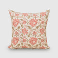Rose Hand Block Print Linen Pillow Cover