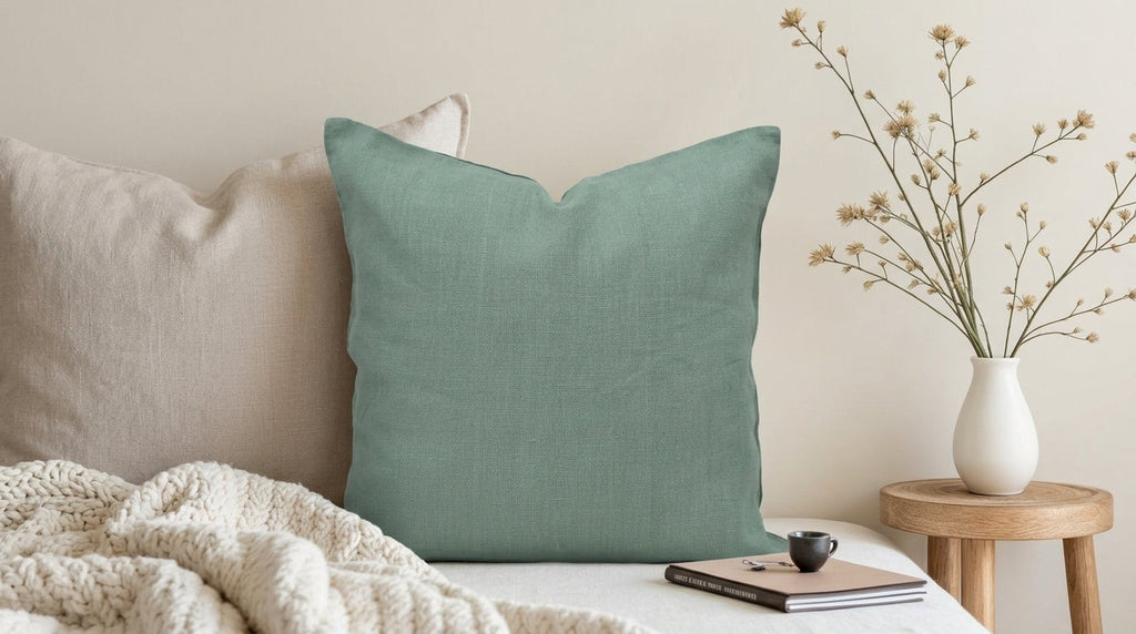 Rami Seafoam Solid Line Pillow Cover