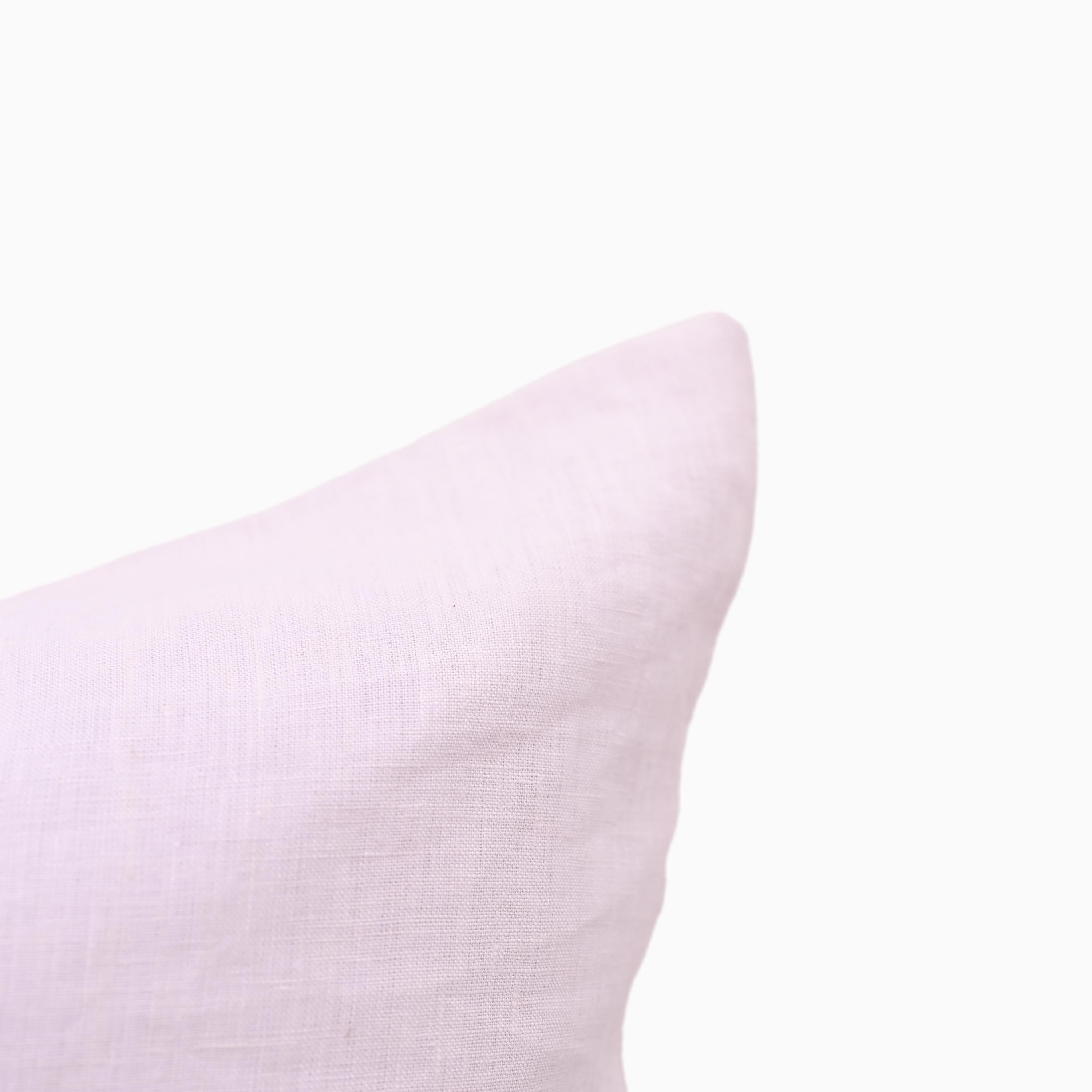 Solid Blush Pink Linen Pillow Cover | Minimalist Farmhouse Cushion Accent Pillow