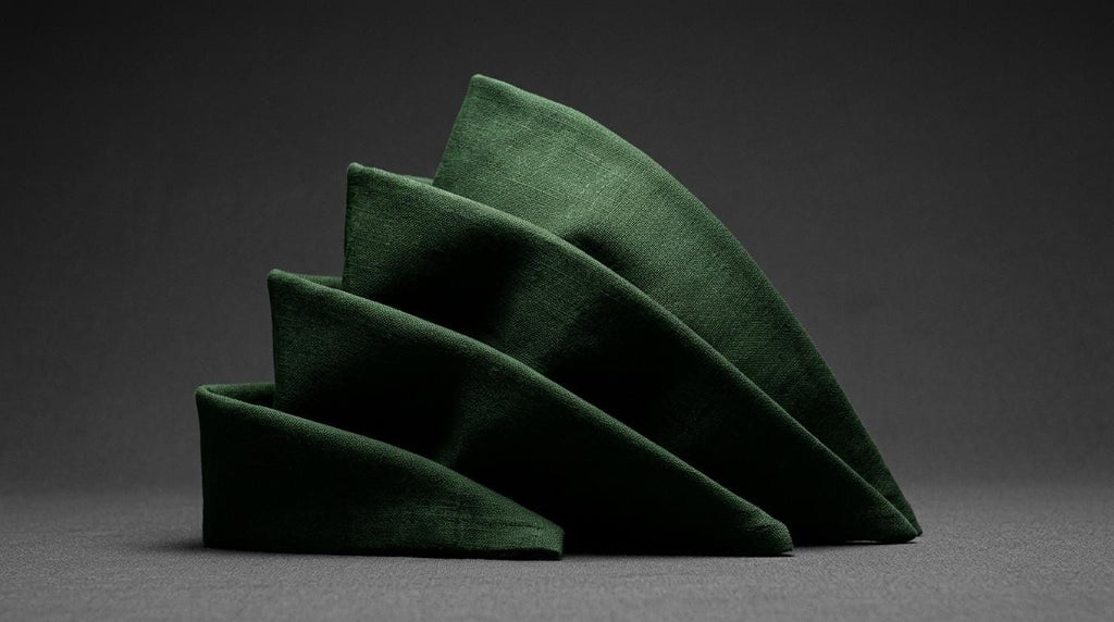 Fernwood Forest Green Solid Linen Napkins
