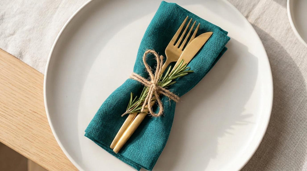 Fernhill Sage Green Solid Linen Napkins