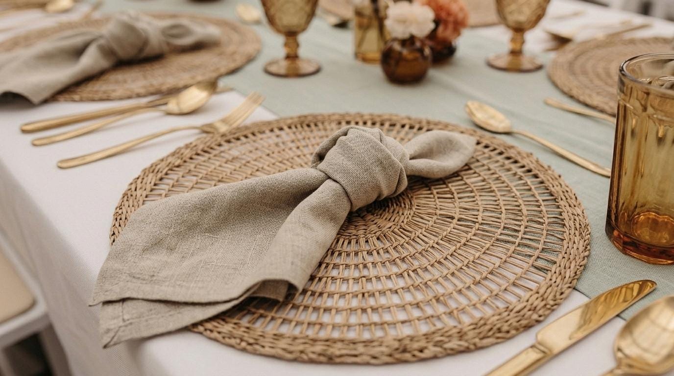 Kestrel Khaki Solid Linen Napkins