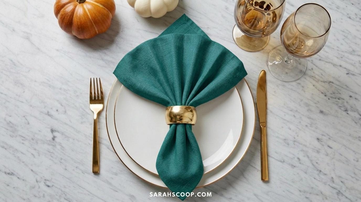Elowen Teal Solid Linen Napkins