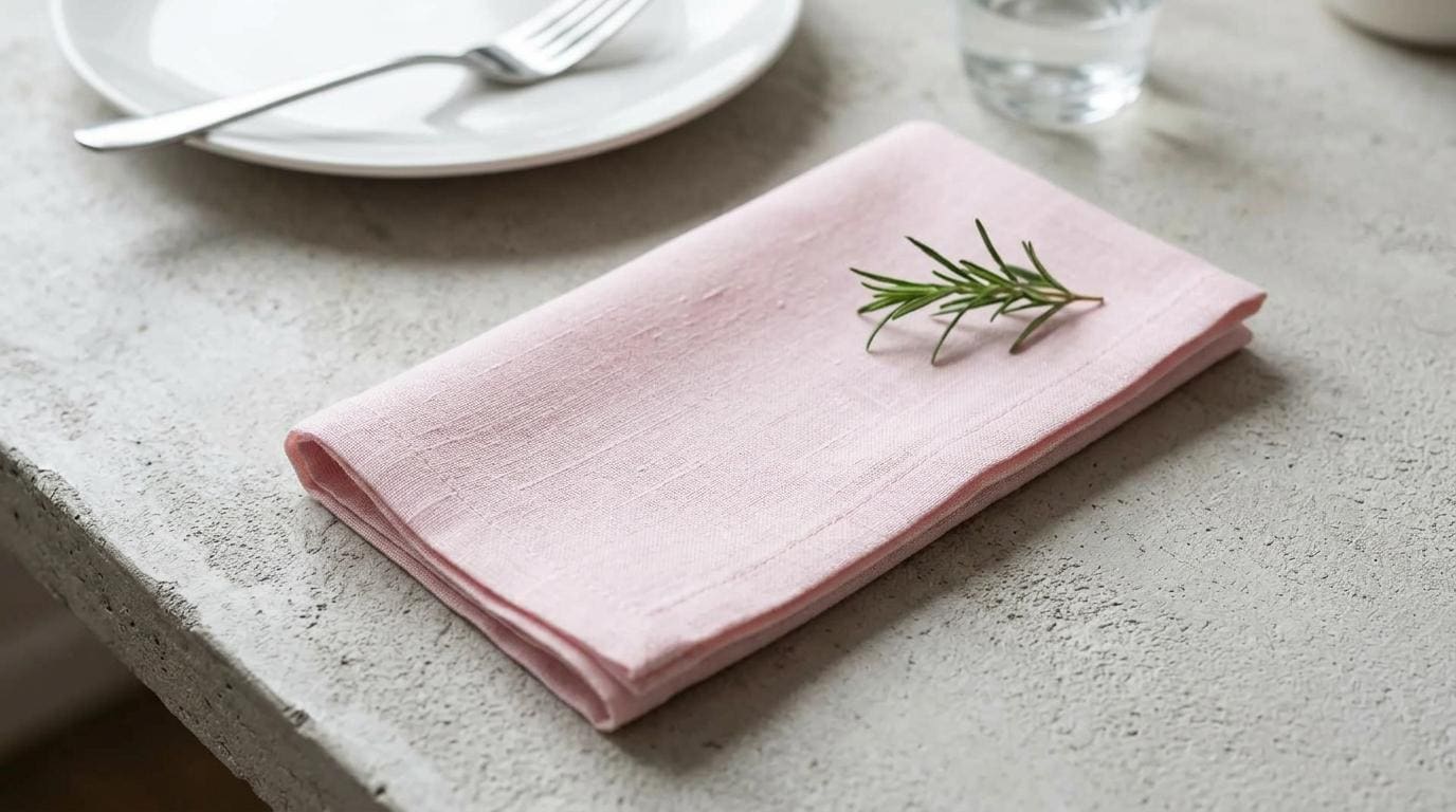 Rustic Pastel Rose Cloth Napkins, Boho Barn Wedding Settings, Sustainable Reusable Dinner Linens