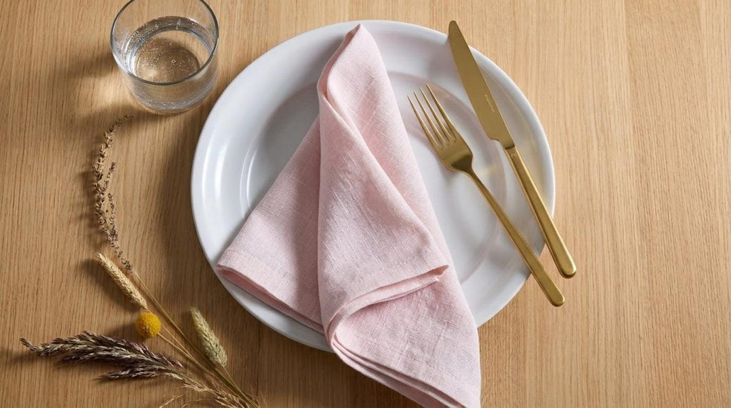 Rustic Pastel Rose Cloth Napkins, Boho Barn Wedding Settings, Sustainable Reusable Dinner Linens