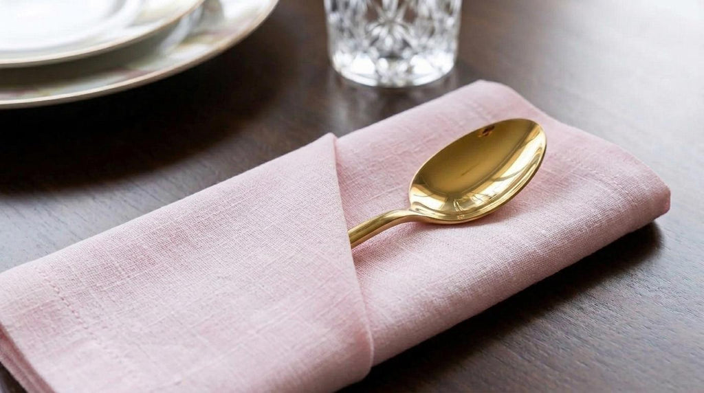 Rustic Pastel Rose Cloth Napkins, Boho Barn Wedding Settings, Sustainable Reusable Dinner Linens