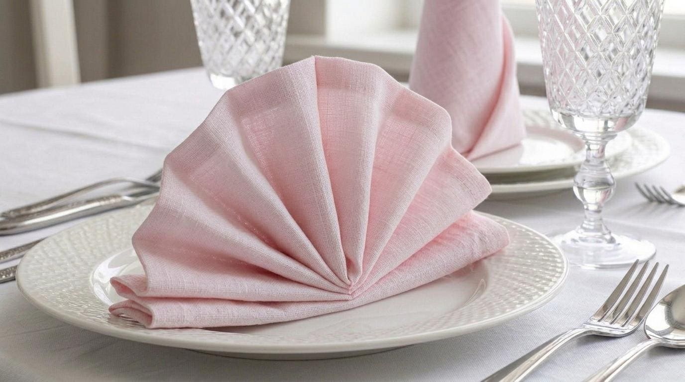 Rustic Pastel Rose Cloth Napkins, Boho Barn Wedding Settings, Sustainable Reusable Dinner Linens
