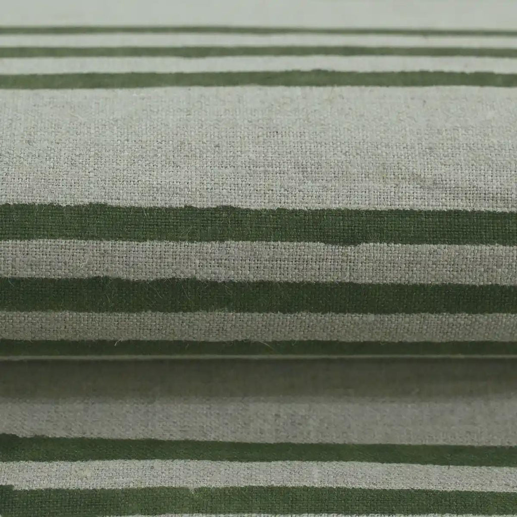 Carla Hand Block Print Stripe linen Fabric