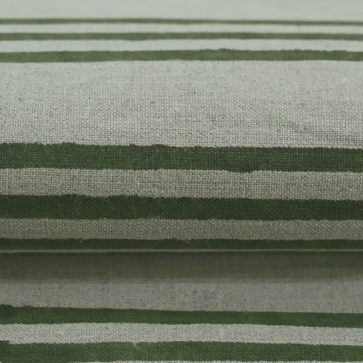 Carla Hand Block Print Stripe linen Fabric
