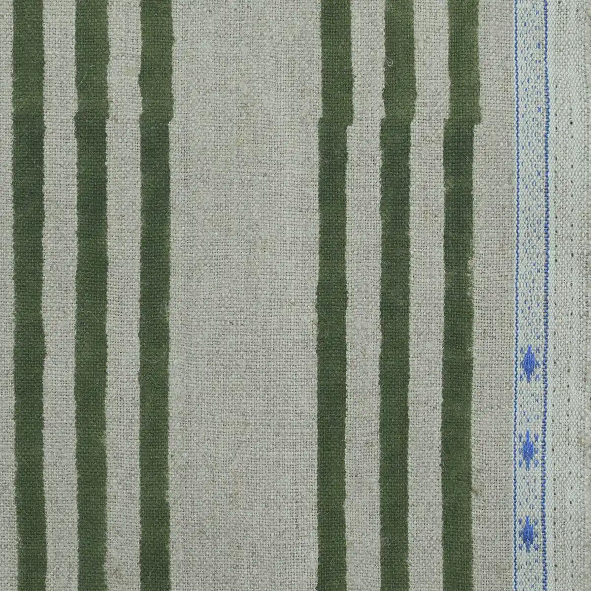 Carla Hand Block Print Stripe linen Fabric