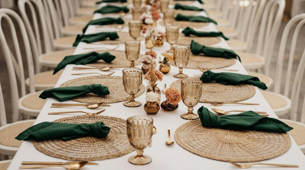 Fernwood Forest Green Solid Linen Napkins