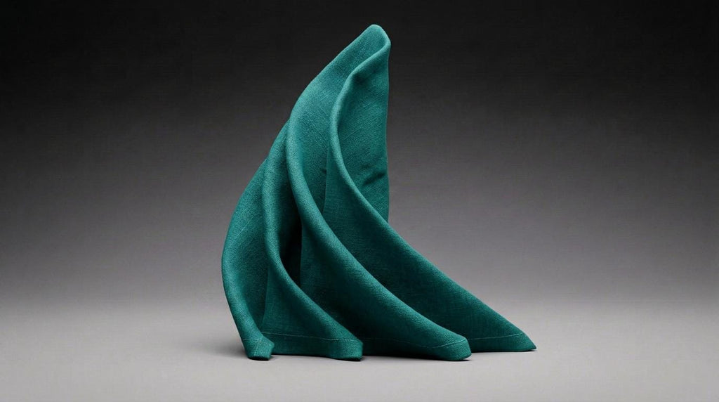 Elowen Teal Solid Linen Napkins